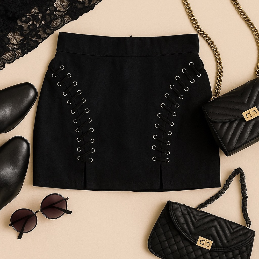 🖤 Forever 21 Black Suede-Like Mini Skirt – Size Small 🖤